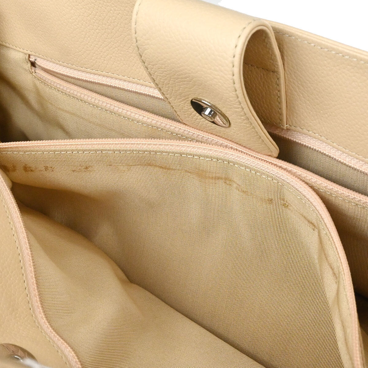 Chanel Beige Calfskin Executive Cerf 2way Shoulder Tote Bag