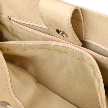 Chanel Beige Calfskin Executive Cerf 2way Shoulder Tote Bag