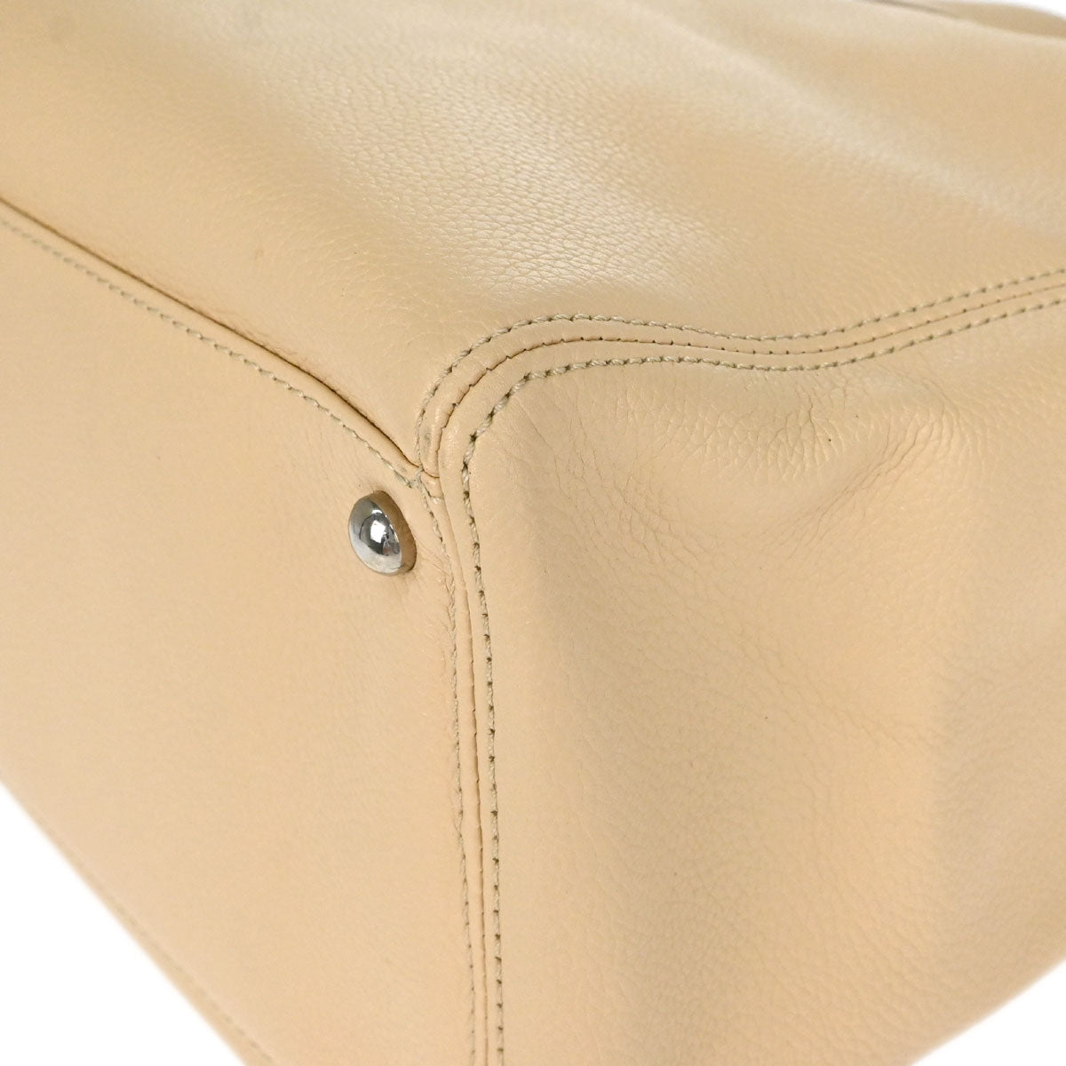 Chanel Beige Calfskin Executive Cerf 2way Shoulder Tote Bag