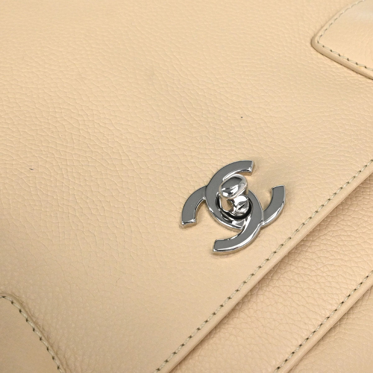 Chanel Beige Calfskin Executive Cerf 2way Shoulder Tote Bag
