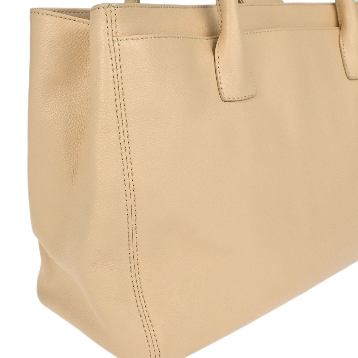 Chanel Beige Calfskin Executive Cerf 2way Shoulder Tote Bag