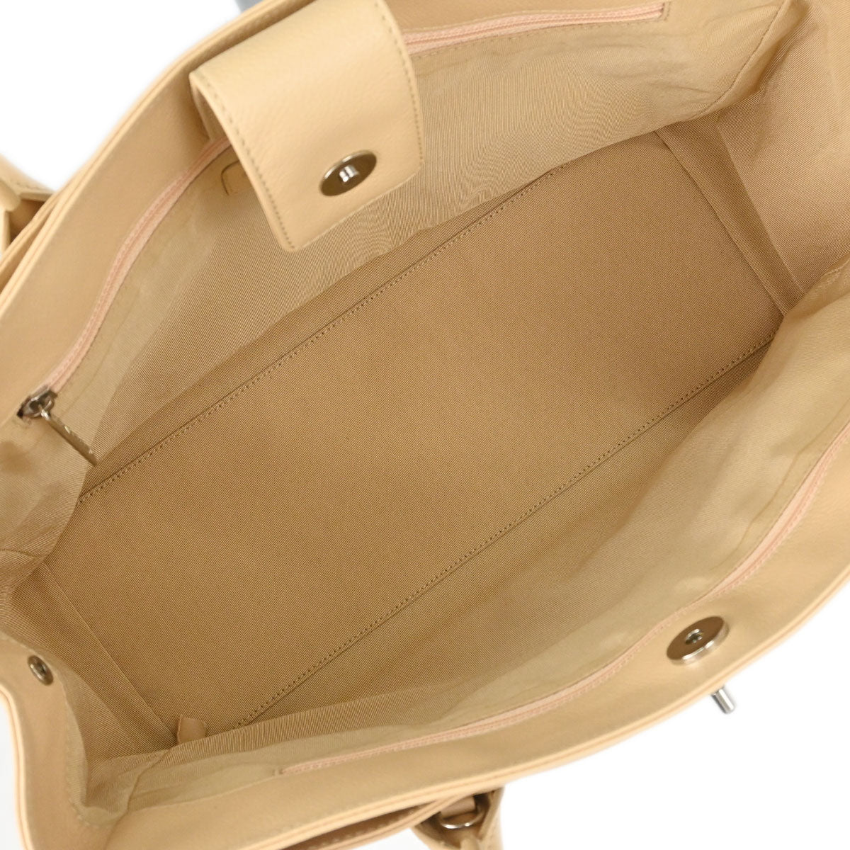 Chanel Beige Calfskin Executive Cerf 2way Shoulder Tote Bag