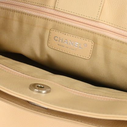 Chanel Beige Calfskin Executive Cerf 2way Shoulder Tote Bag