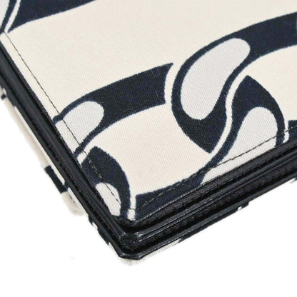 Chanel 2002-2003 Beige Black Canvas Graphic Logo Mademoiselle Lock Shoulder Bag