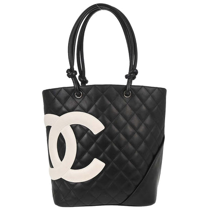 Chanel 2005-2006 Black Calfskin Cambon Ligne Tote Handbag