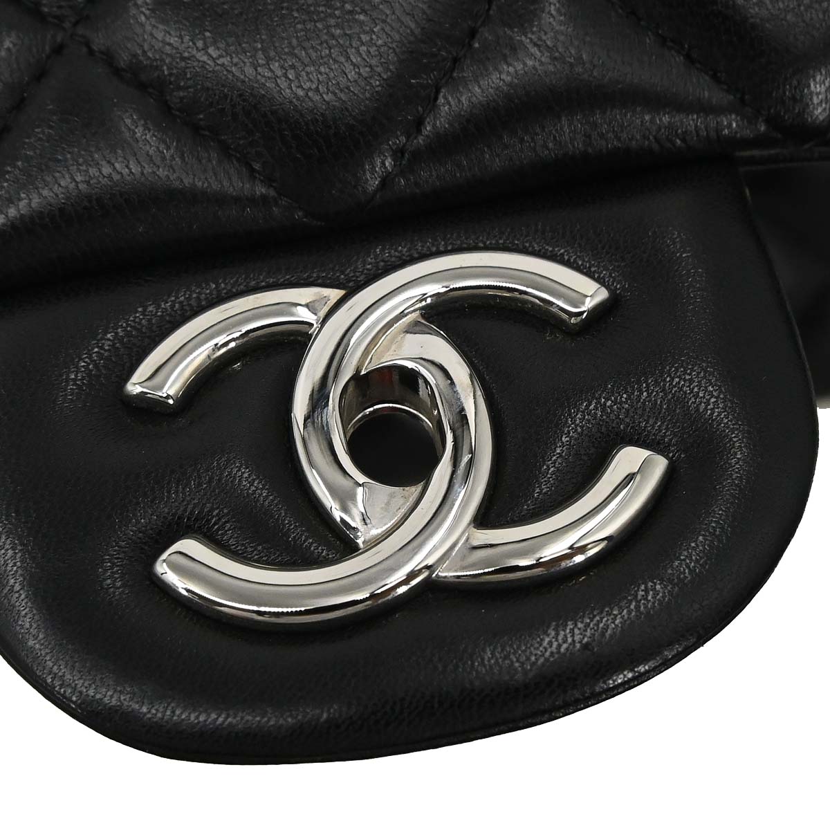 Chanel 2012 Black Lambskin Maxi Classic Double Flap Shoulder Bag