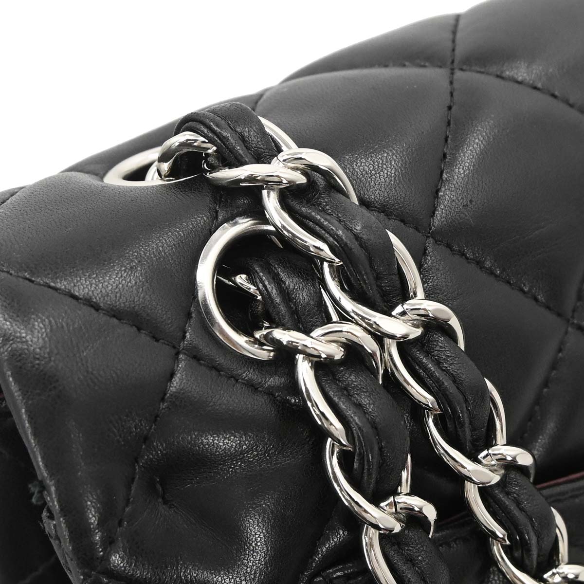 Chanel 2012 Black Lambskin Maxi Classic Double Flap Shoulder Bag