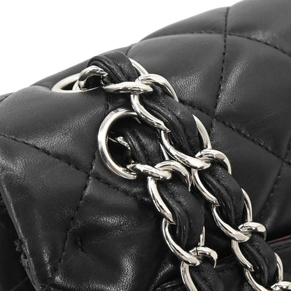Chanel 2012 Black Lambskin Maxi Classic Double Flap Shoulder Bag