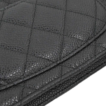 Chanel 2013-2014 Black Caviar Skin Classic WOC Wallet on Chain Shoulder Bag
