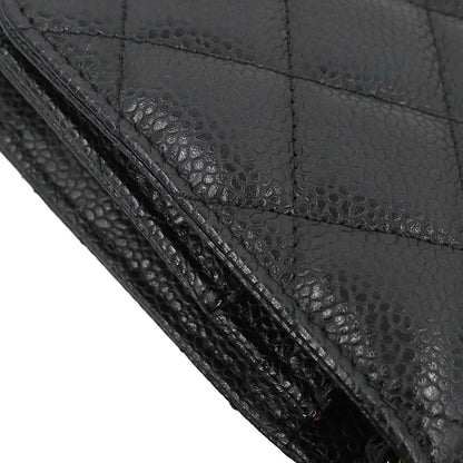 Chanel 2013-2014 Black Caviar Skin Classic WOC Wallet on Chain Shoulder Bag