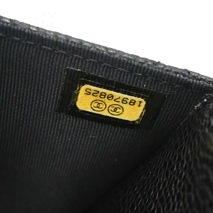 Chanel 2013-2014 Black Caviar Skin Classic WOC Wallet on Chain Shoulder Bag