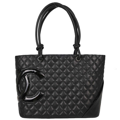 Chanel Black Calfskin Cambon Ligne Tote Handbag