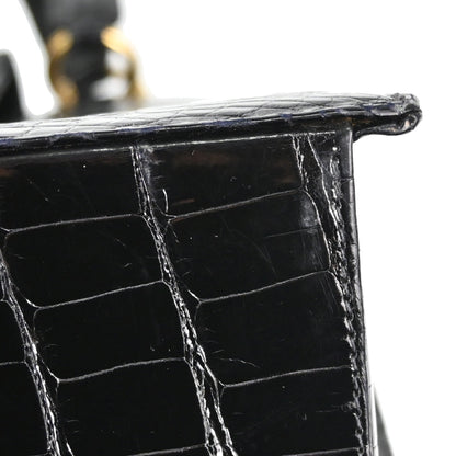 Chanel * Black Crocodile Tote Handbag