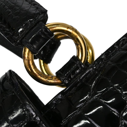 Chanel * Black Crocodile Tote Handbag