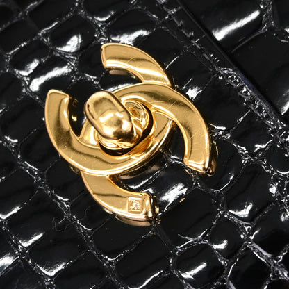 Chanel * Black Crocodile Tote Handbag