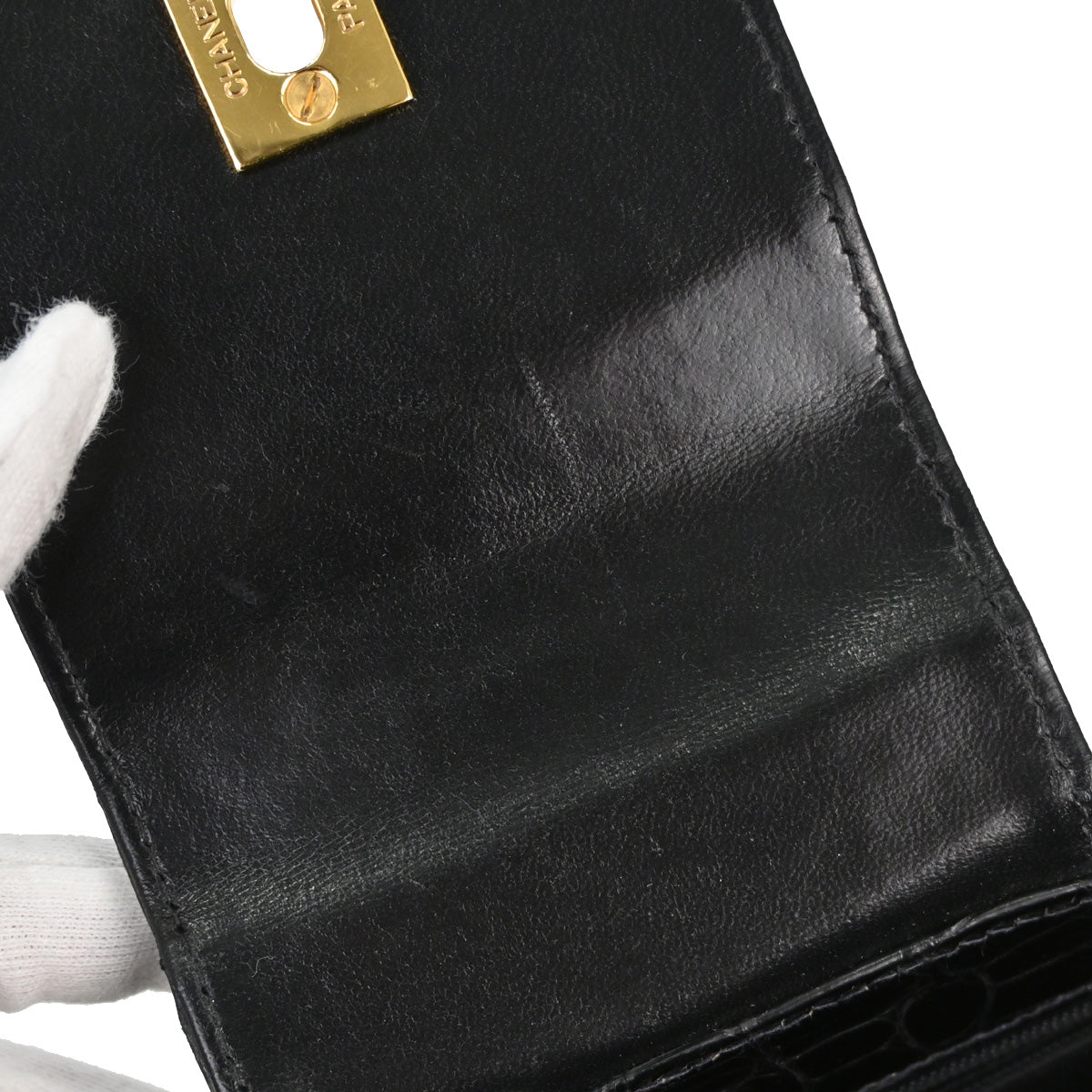 Chanel * Black Crocodile Tote Handbag