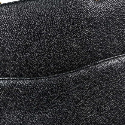 Chanel 2017 Black Caviar Skin Tote 2way Shoulder Handbag