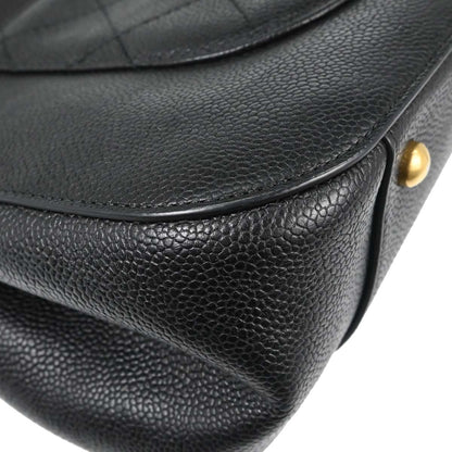 Chanel 2017 Black Caviar Skin Tote 2way Shoulder Handbag