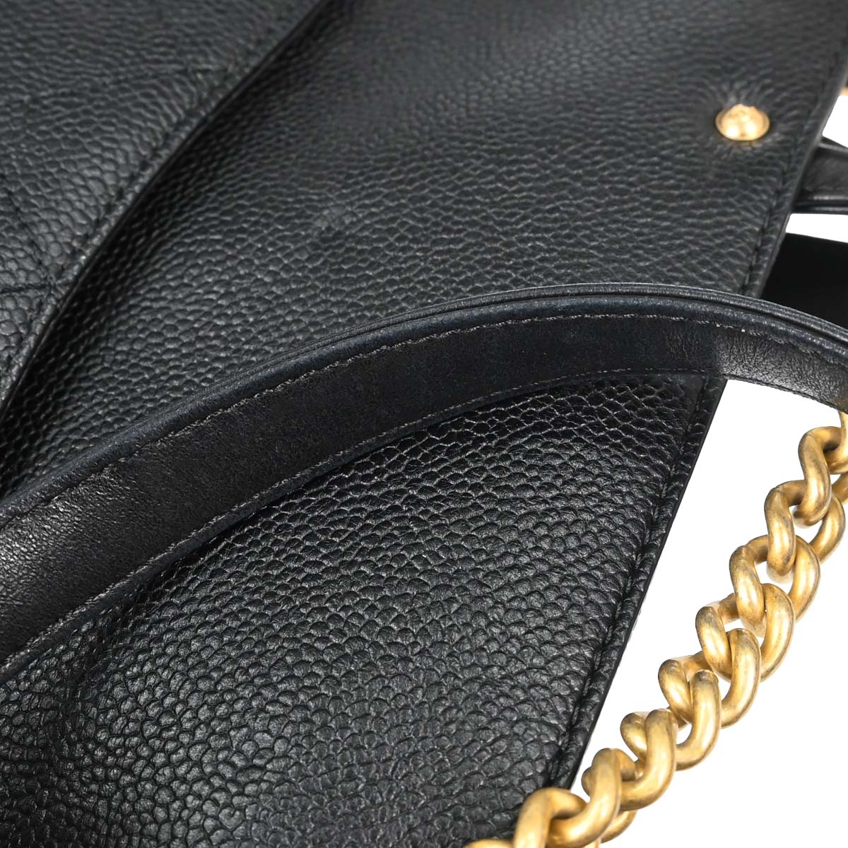Chanel 2017 Black Caviar Skin Tote 2way Shoulder Handbag