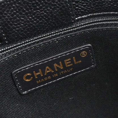 Chanel 2017 Black Caviar Skin Tote 2way Shoulder Handbag