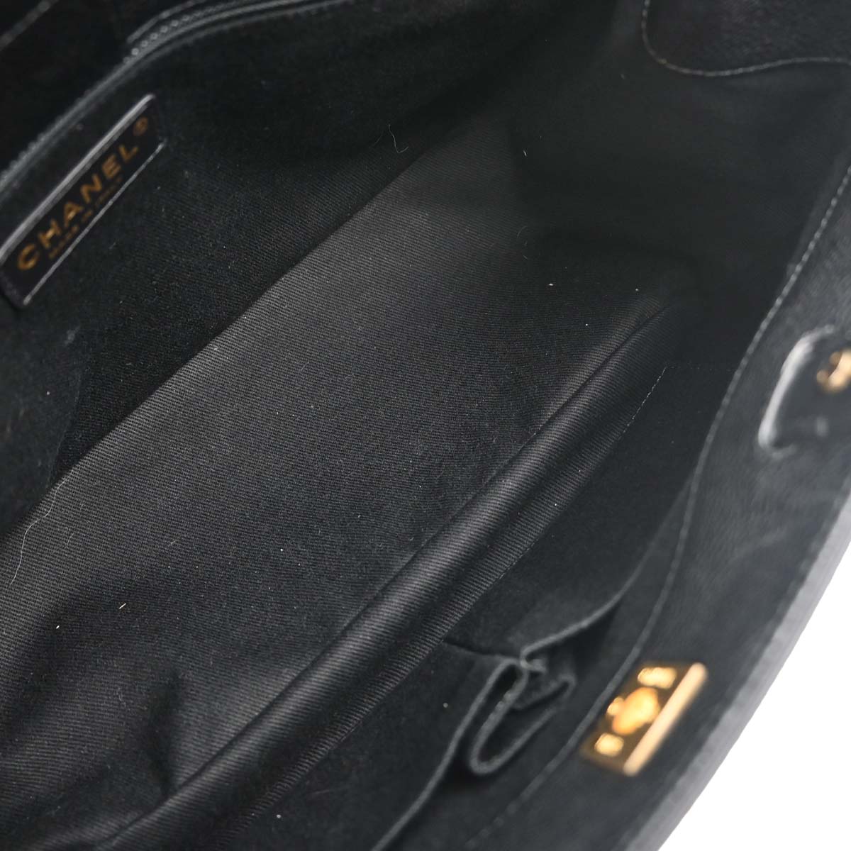 Chanel 2017 Black Caviar Skin Tote 2way Shoulder Handbag