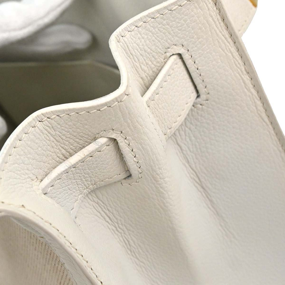 Hermes Beige White Toile H Kelly 28 Sellier 2way Shoulder Handbag