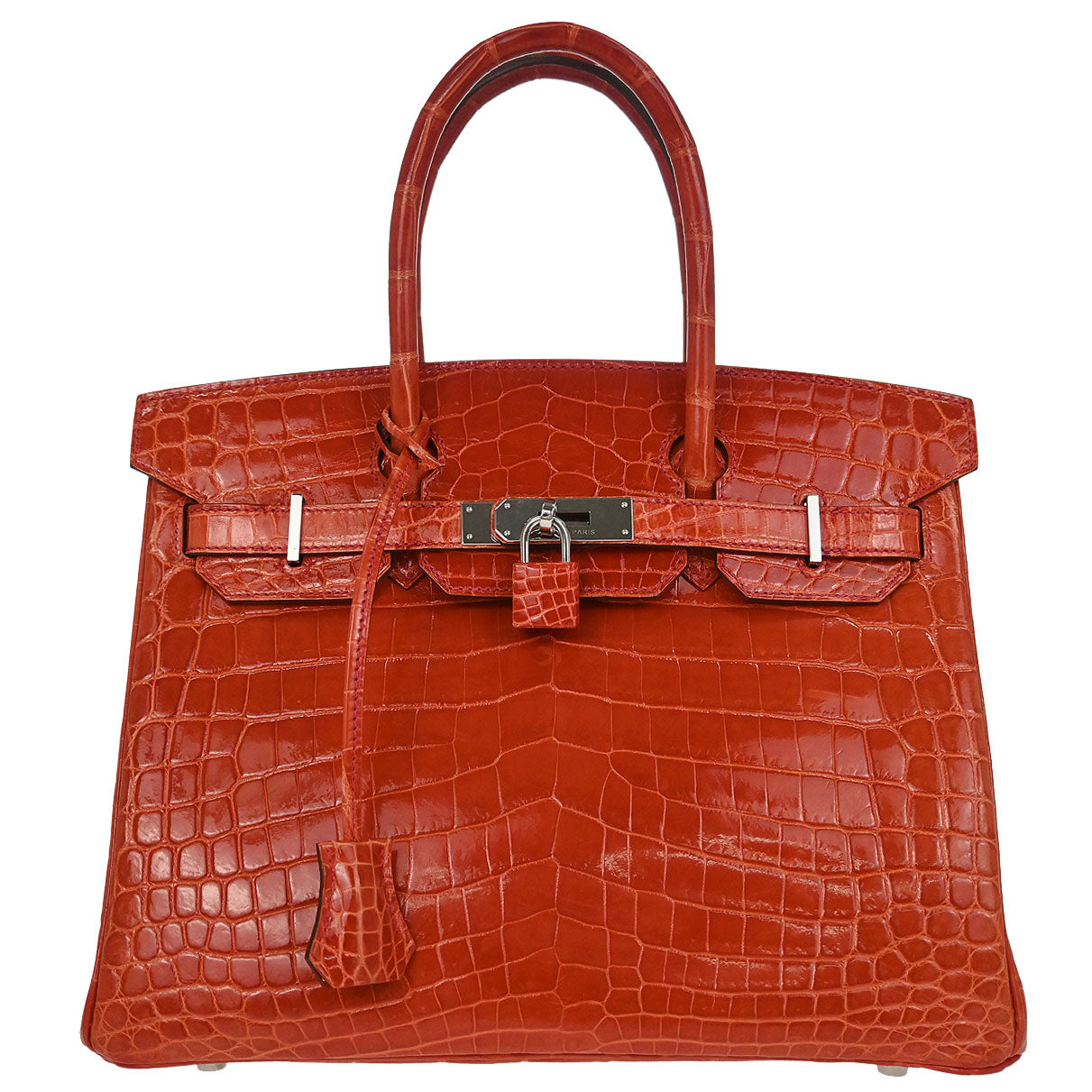 Hermes * Rouge Pivoine Niloticus Birkin 30 Handbag