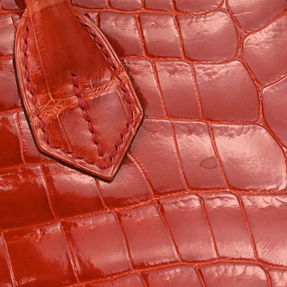 Hermes * Rouge Pivoine Niloticus Birkin 30 Handbag
