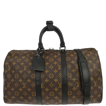 Louis Vuitton Monogram Macassar Keepall 45 Bandouliere M56711