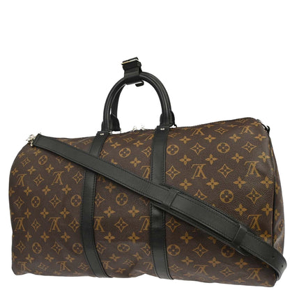 Louis Vuitton Monogram Macassar Keepall 45 Bandouliere M56711