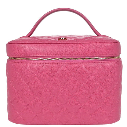 Chanel 2019 Pink Caviar Skin Vanity Handbag
