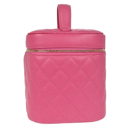 Chanel 2019 Pink Caviar Skin Vanity Handbag