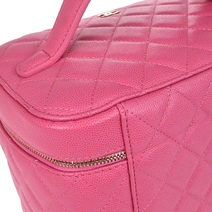 Chanel 2019 Pink Caviar Skin Vanity Handbag