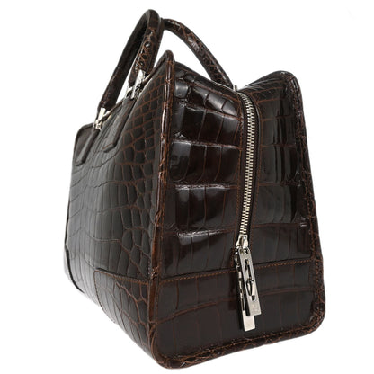 Loewe * Brown Crocodile Amazona 36 Handbag