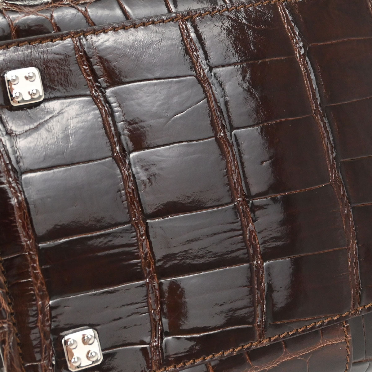 Loewe * Brown Crocodile Amazona 36 Handbag