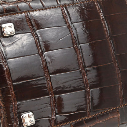 Loewe * Brown Crocodile Amazona 36 Handbag