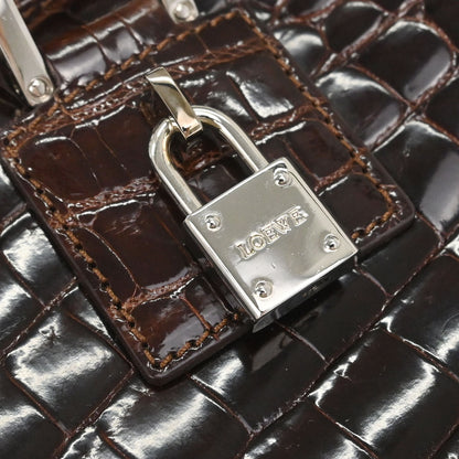 Loewe * Brown Crocodile Amazona 36 Handbag