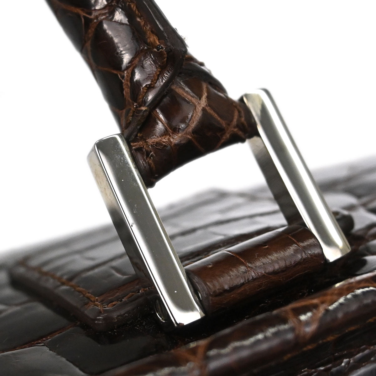 Loewe * Brown Crocodile Amazona 36 Handbag