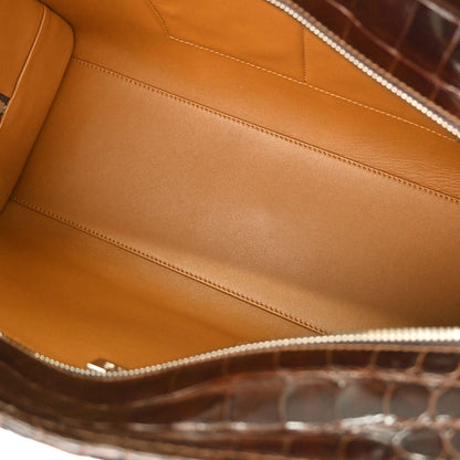 Loewe * Brown Crocodile Amazona 36 Handbag