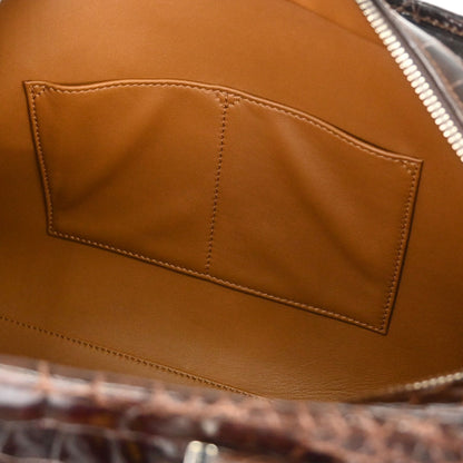 Loewe * Brown Crocodile Amazona 36 Handbag