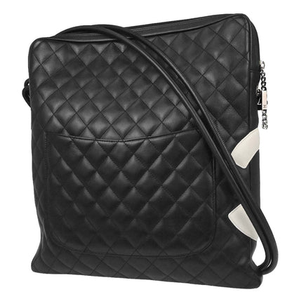 Chanel 2005-2006 Black Calfskin Cambon Ligne Shoulder Bag