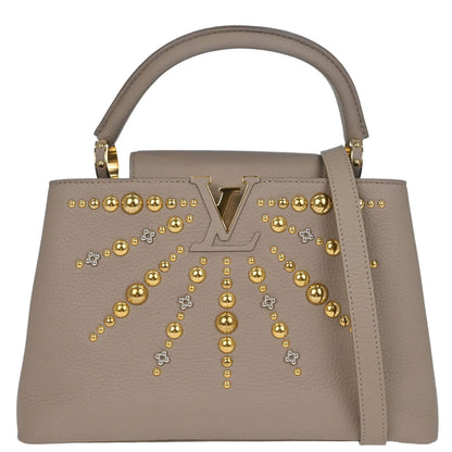 Louis Vuitton Beige Leather Capucines MM 2way Shoulder Handbag M52396