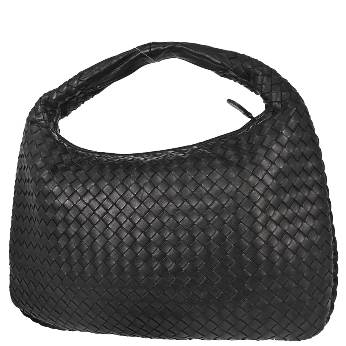 Bottega Veneta Black Lambskin Intrecciato Hobo Handbag