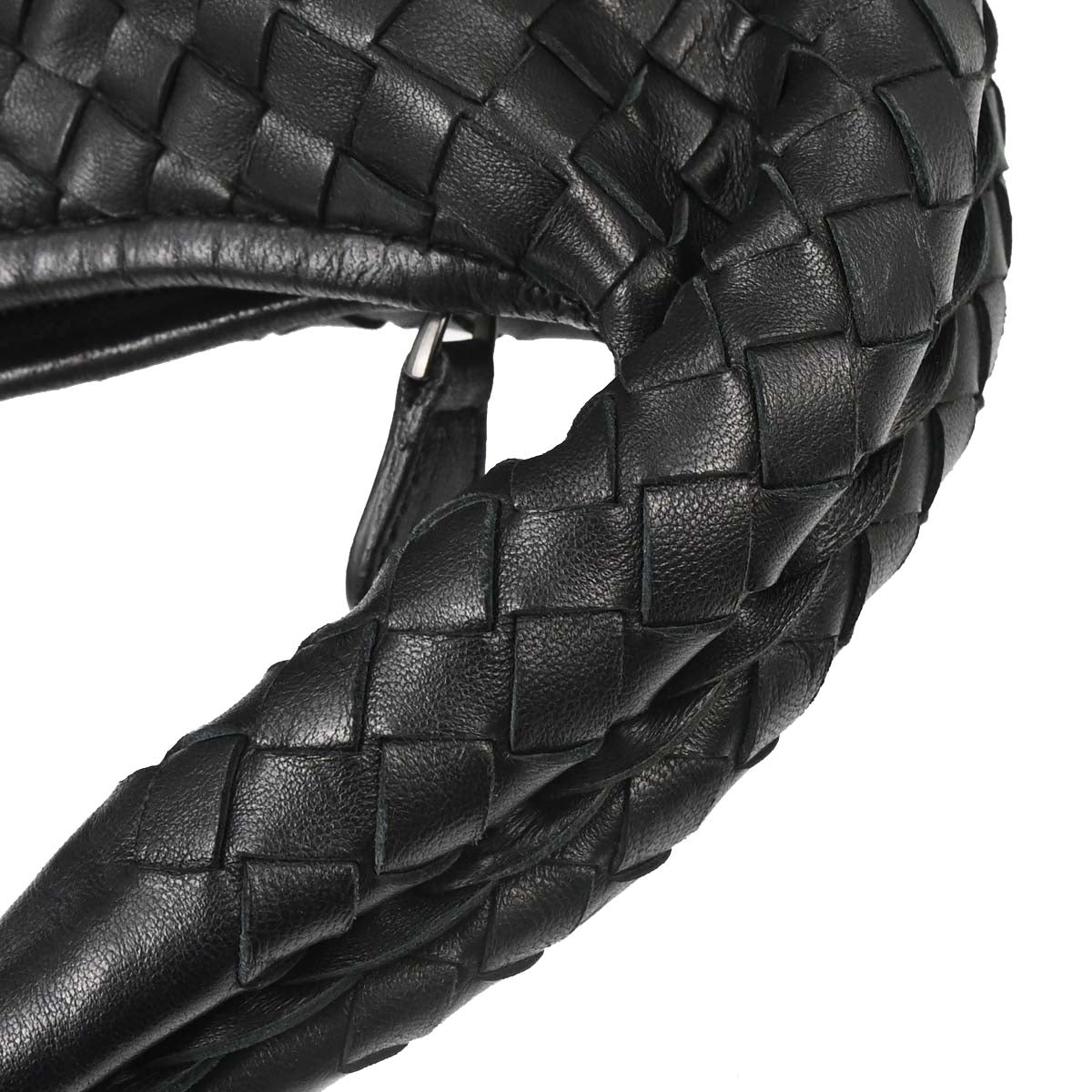 Bottega Veneta Black Lambskin Intrecciato Hobo Handbag
