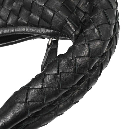 Bottega Veneta Black Lambskin Intrecciato Hobo Handbag
