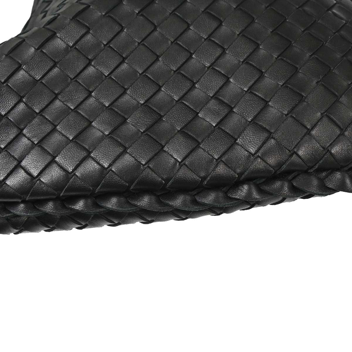 Bottega Veneta Black Lambskin Intrecciato Hobo Handbag