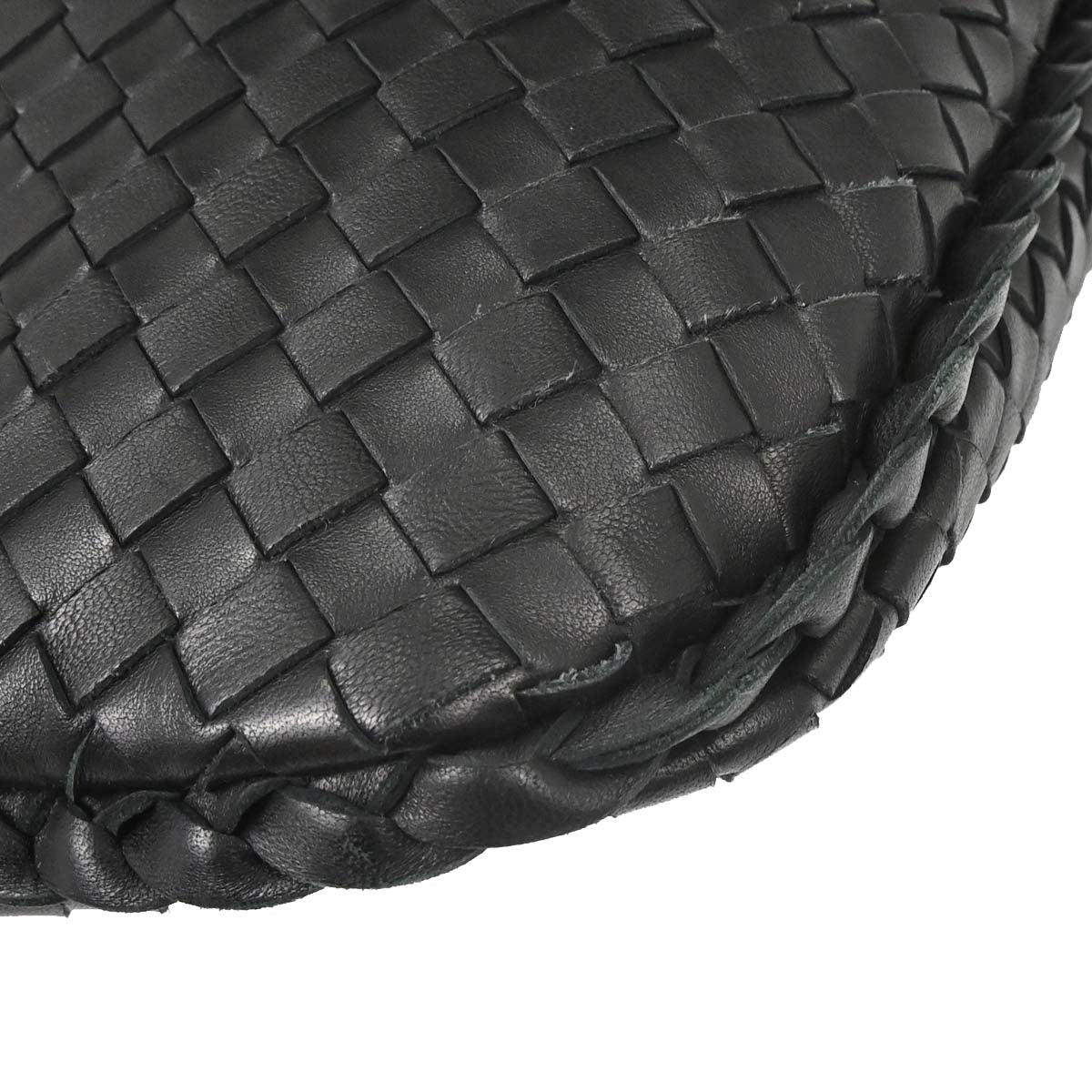 Bottega Veneta Black Lambskin Intrecciato Hobo Handbag