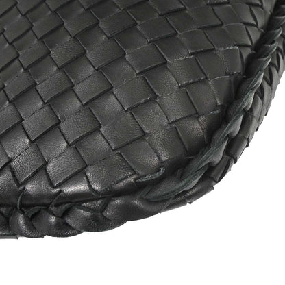Bottega Veneta Black Lambskin Intrecciato Hobo Handbag