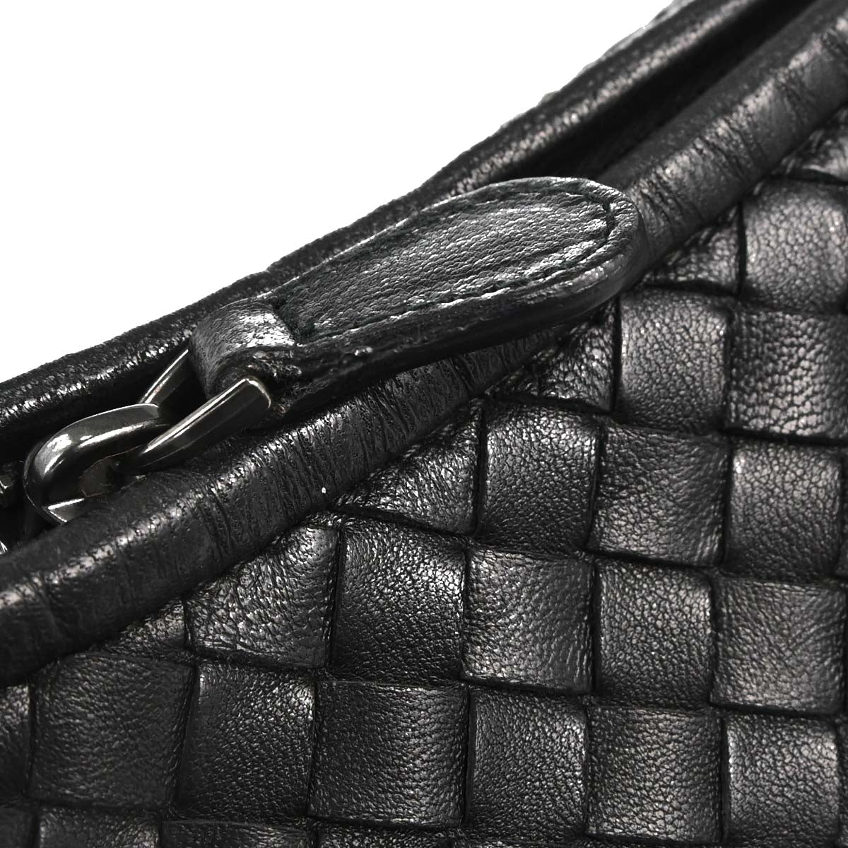 Bottega Veneta Black Lambskin Intrecciato Hobo Handbag