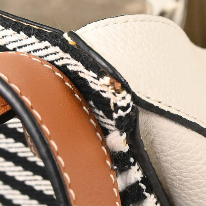 Loewe White Hammock Striped Fringe 2way Shoulder Tote Handbag
